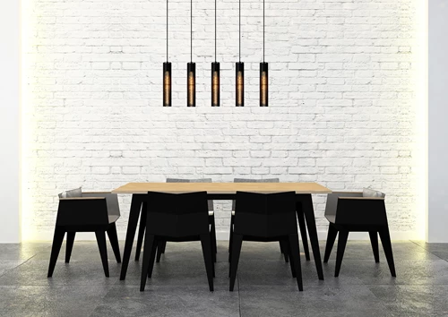 Lucide LIONEL - Lámpara colgante - 5xE27 - Negro - ambiente 4